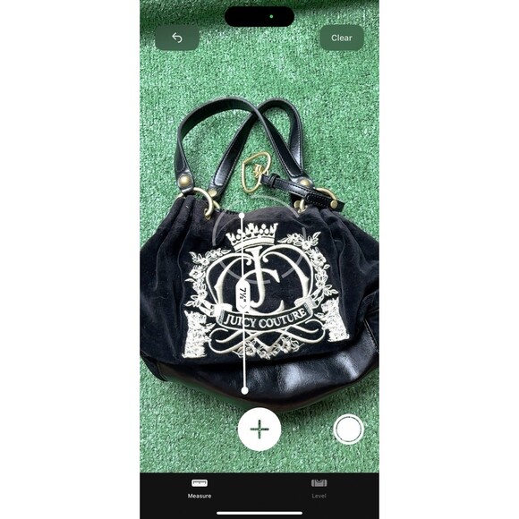 Juicy Couture Black Velvet Small Purse Vintage Y2K Bag Heart Charm Gold Chain - Picture 13 of 13